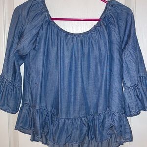 Jean off the shoulder top